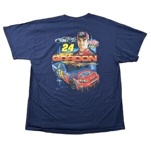 Nascar Jeff Gordon Shirt Mens XL (fits L) 2-Sided Graphic Racing 24 Y2K Navy